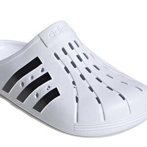 Adidas White and Black Clog Slides